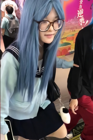 TK310-纤瘦jk眼镜妹子肉丝开闪