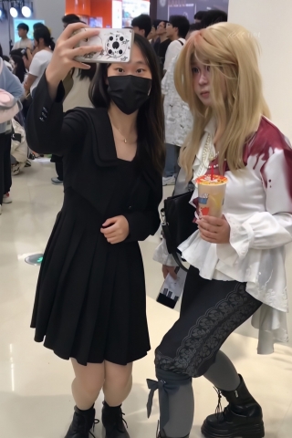 TK273-制服妹子超薄肉丝带翅膀开闪